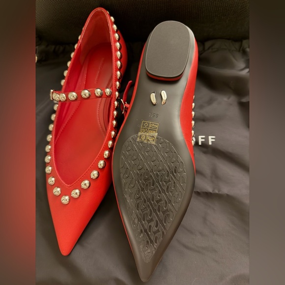 Rebecca Minkoff Red Studded Flats - Picture 3 of 7